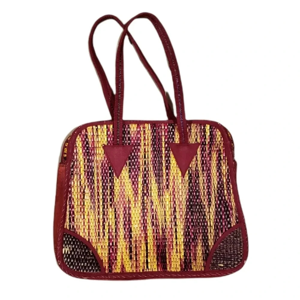 Wicker Boho Red Handbag